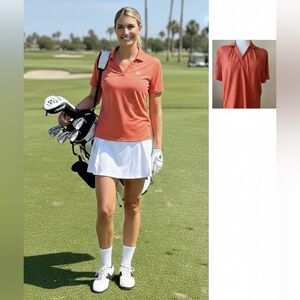 Cutter & Buck XL DryTec Orange Polo - Moisture Wicking Golf/Sports Shirt Sz XL